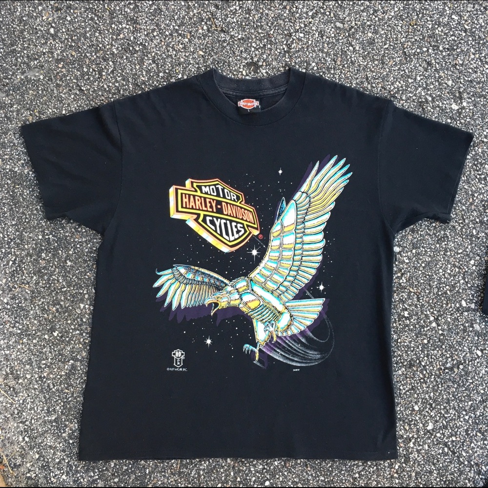 Vintage 80s Harley Davidson RARE Biker Tshirt Sz L